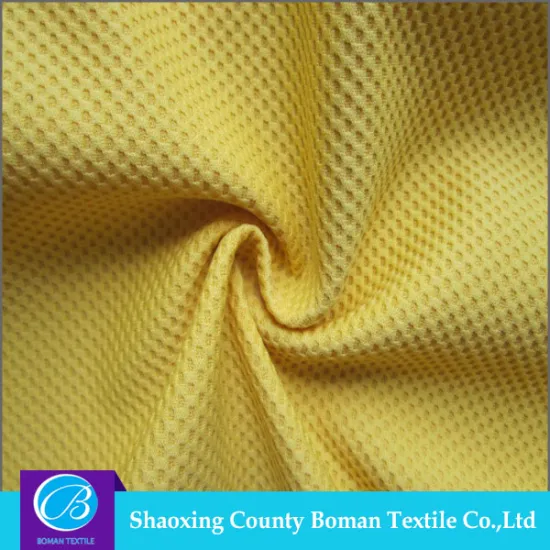 Alibaba China 100% Polyester Bright Yellow Waffle Fabric for Outdoor,Sportswear