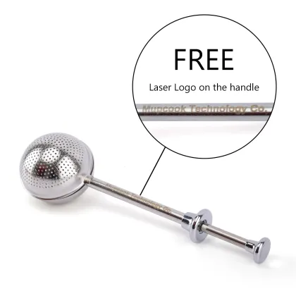 Push Handle Ball Shape Stainless Steel Tea Steeper