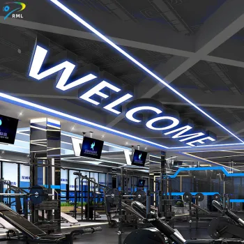 Custom Alphabet Lighting Iron Acrylic LED Channel Logo Pendant for Yoga Room or Gym