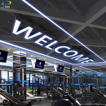 Custom Alphabet Lighting Iron Acrylic LED Channel Logo Pendant for Yoga Room or Gym