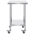 Stainless steel work tables with Wheels for restaurants