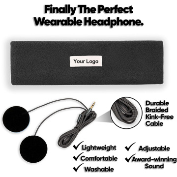 Topeng Tidur Anti-Noise Headphone Headband 3.5mm Berwayar