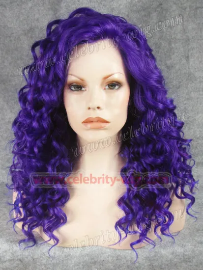 Blue Medium Length Bounce Wavy Rihanna Synthetic Wig