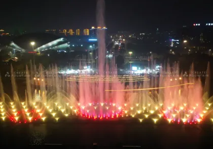 Floating Fountain in Lake