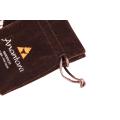 Customized screen printing Brown velvet pouch