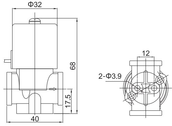 Dimension of Female Thread Type Plastic Solenoid Valve: