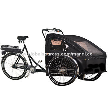 Elektro-Lastenfahrrad, attraktiven schwarzen Rahmen und Black Box