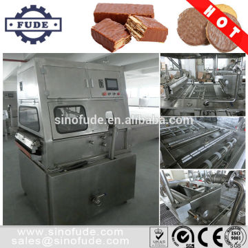 Chocolate coating and enrobing machine