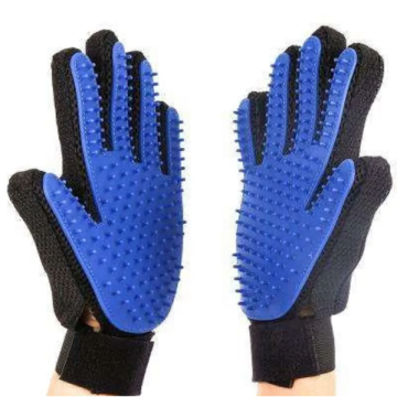 Five Fingers Pet Grooming Gloves - Rubber Deshedding Brush for Dogs and Pets