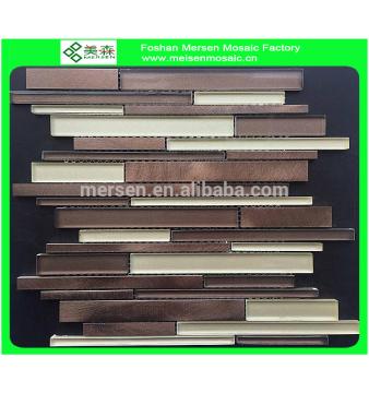 Strip Interlocking Aluminum Mosaic And Glass Tile Kitchen Mosaic Tile CK103