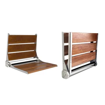 Hot Sale Teak Wood Wall-Mounted Folding Bathroom Stool