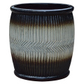 Werbefrostfrostbeständige Keramiktöpfe für Dekoration Runde Bambustrommel Keramik billige Pflanzentöpfe