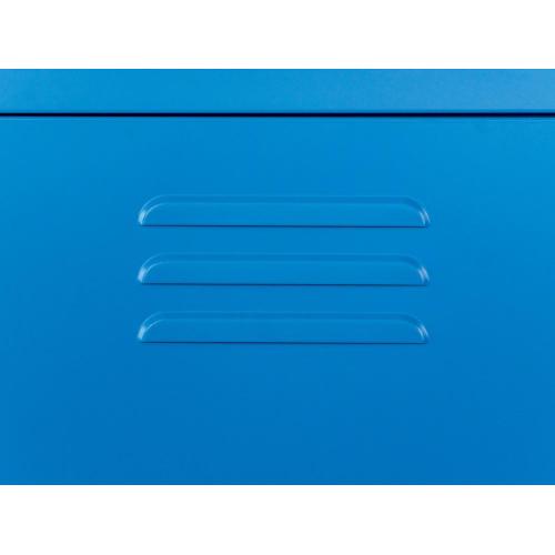 Metal Locker Style TV Cabinet Blue