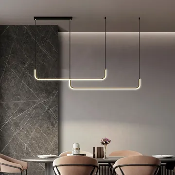 Modern Minimalist Ceiling LED Pendant Lights: Strobe-Free Dimmable 21W to 42W for Restaurants in 90cm, 120cm, and 150cm Sizes