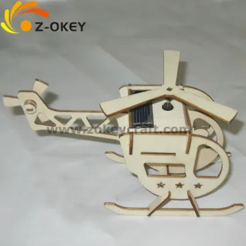 Laser cutting 3D airplane model wooden ornaments