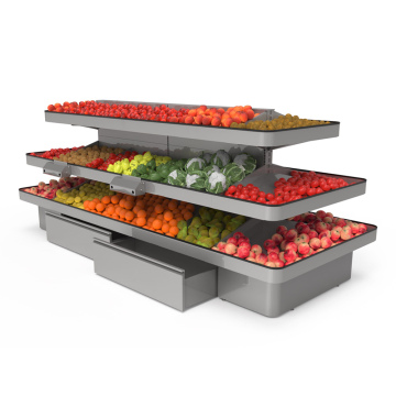 Freestanding Island Fruit and Vegetable Display Rack for Shopping Malls