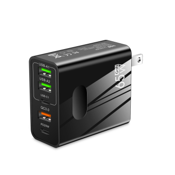 65W 5 Ports Fast Charging Cargador for Samsung Galaxy S23 - Type C USB Travel Wall Charger