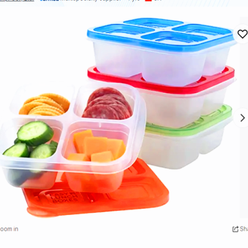 Eco-friendly Custom Logo 4-Compartment PP Snack Boxes