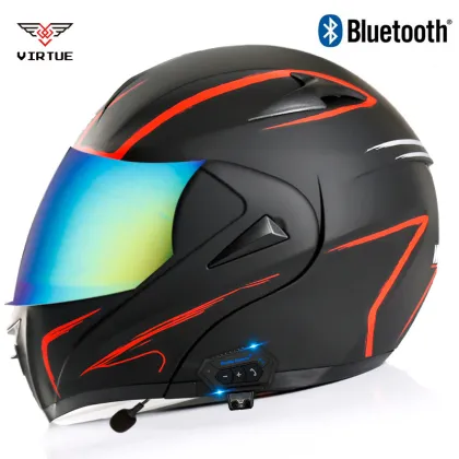 VIRTUE Electric Motorcycle Bluetooth Helmet: Men's Open-Face & Full-Face Running Safety Gear