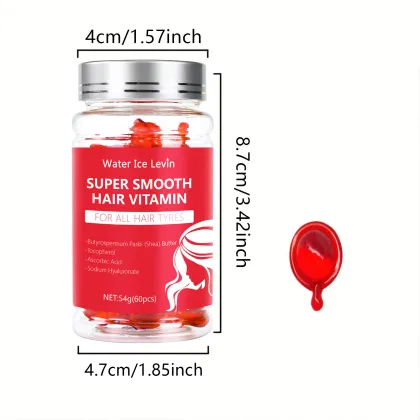 60pcs Hair Care Essence: Vitamin-Infused Shea Butter & Essential Oil Capsules - No Wash Hair Care Oil Capsules