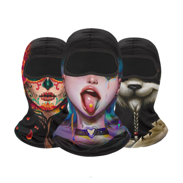 Custom Logo 3D Print Balaclava Motorcycle Hood for Halloween and Cosplay