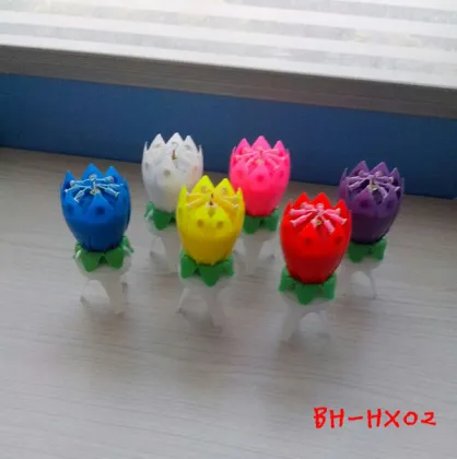 Happy Birthday Decorative Candles Colored Lotus