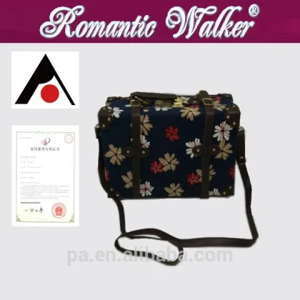 women vintage trolley luggage /trunk luggage with wheels / classical suitcase / trolley box/cosmetic box/made-up box