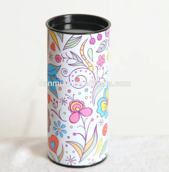 Customed best quality paper packing tube with tin lid