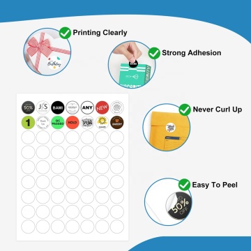 63 Labels 1" round sticker paper