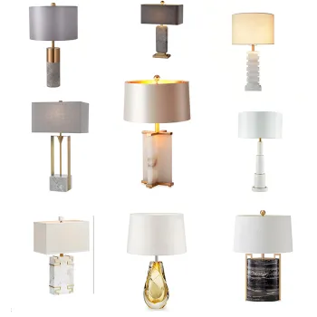 Modern Simple White LED Villa Bedside Table Lamp for Bedroom Decor