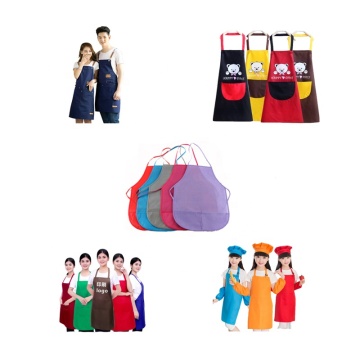 Cheap Custom Logo Cotton Kitchen Aprons & Plastic PVC Disposable Aprons