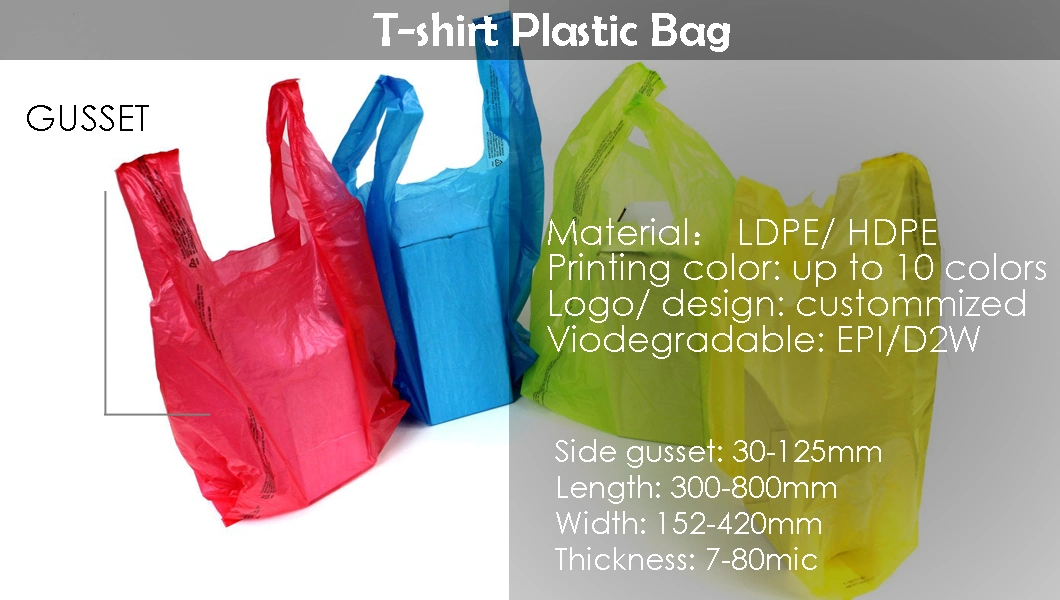 Plastic Custom Printed PE Bag for Clothes, Shopping, Retail, Grocery, Food Packing