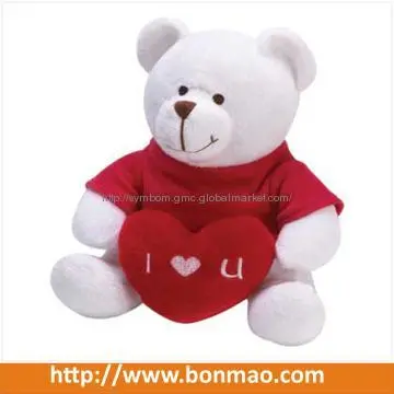 Red Teddy Bear Plush Toy with Heart