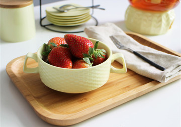Attraente Colorful argilla doppio manico Soup Bowls