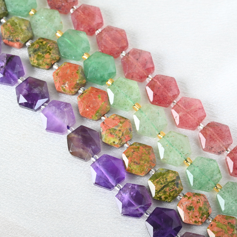 Cuentas de cristal naturales con piedras preciosas facetadas
