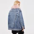 New Thick Denim Jacket With Big Fur Collar