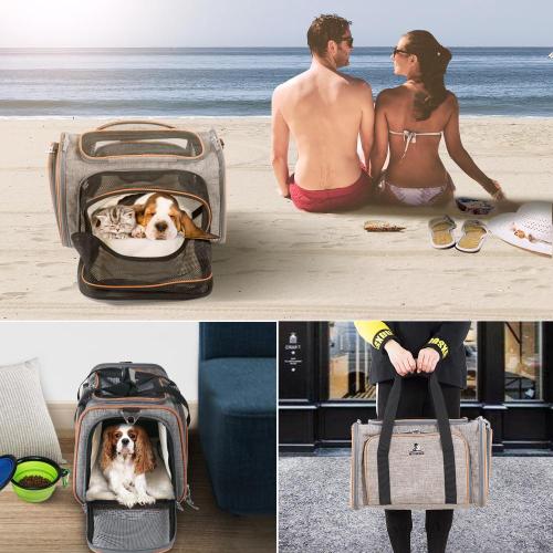 Transportadora de pet expansível suave para cachorro