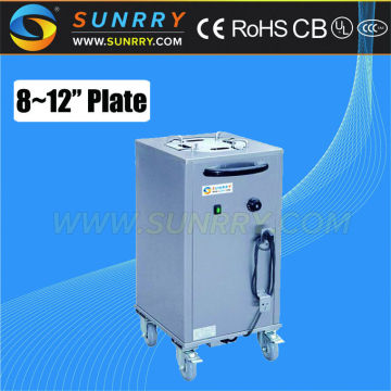 Hot sale commercial 8-12" diameter electric commercial restaurant food plate warmer trolley cart for CE