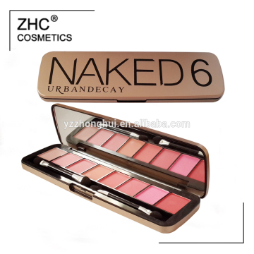 CC30401 Custom makeup blush palette 8 colors blush collection tin box packing with brush
