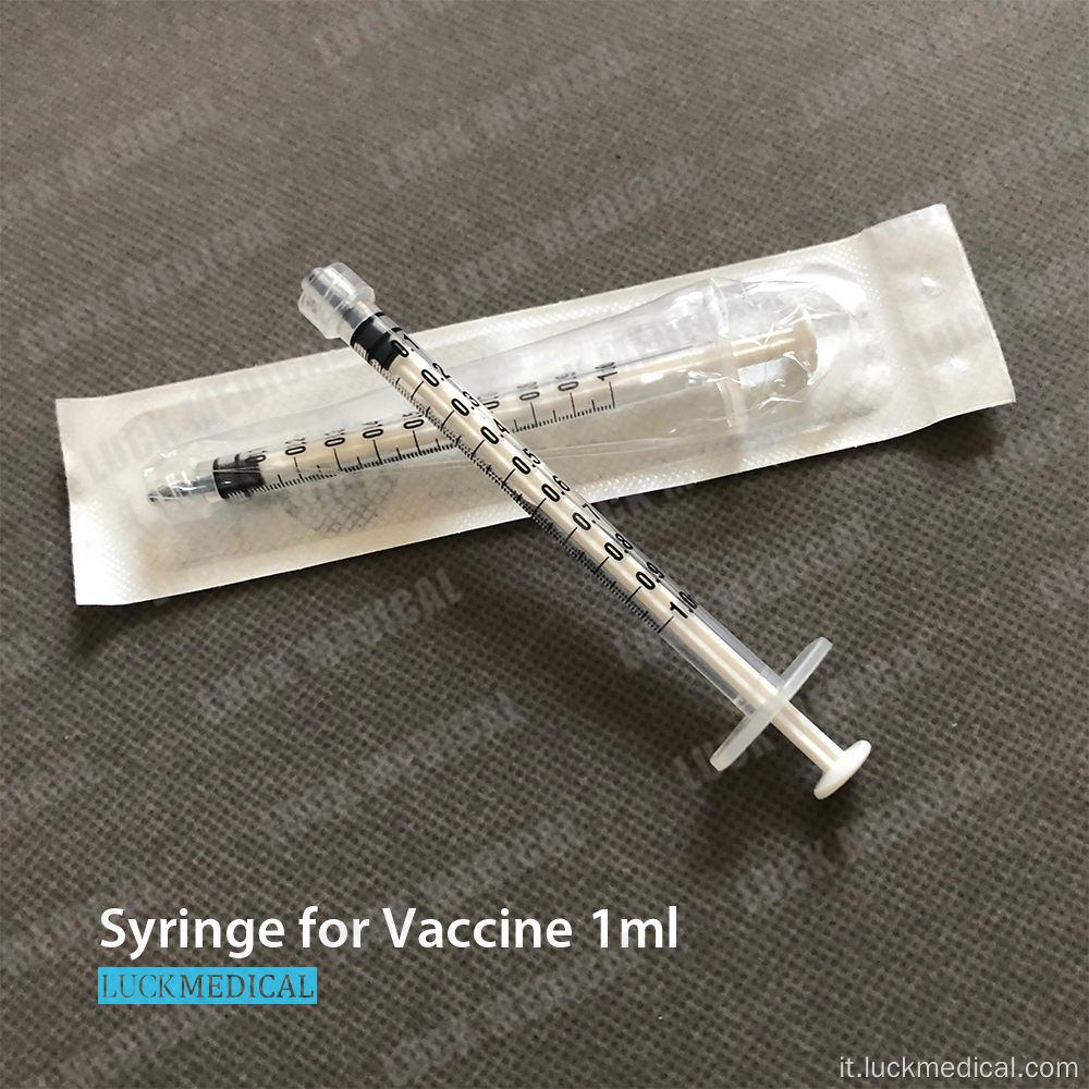 Siringa 1 CC senza ago per il vaccino
