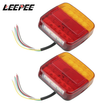 Turn Signal Indicator 26 LEDs Tail Light Number Plate Light 1 Pair Rear Reverse Brake Stop Lamp Trailer Truck Caravan Taillight