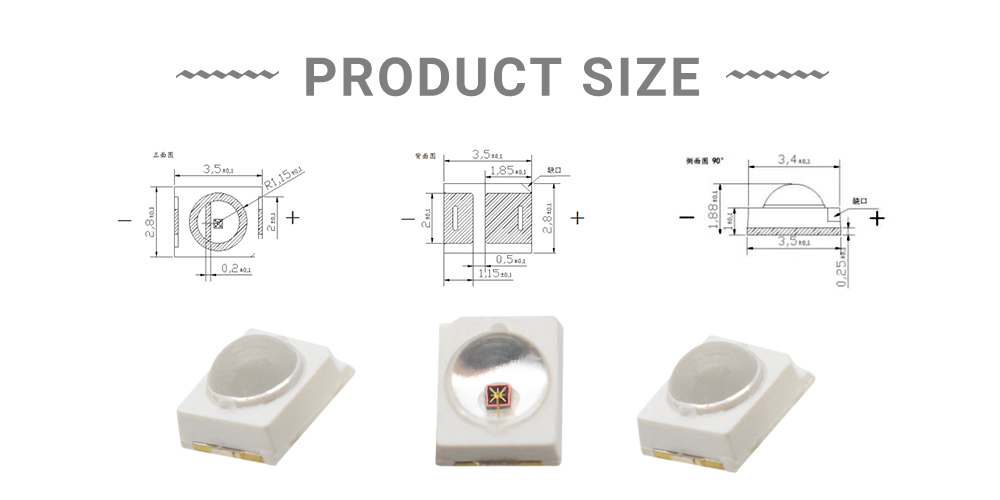 size of IR LED 740nm