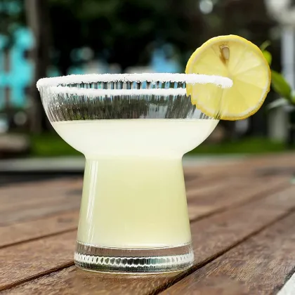 Elegant Stemless Vertical Stripes Cocktail Glasses