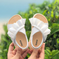 Kräuselte Kinderprinzessin flache Sandalen für kleine Mädchen