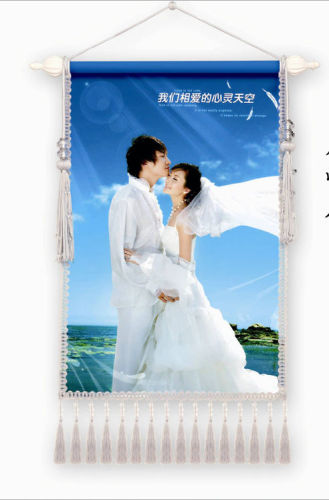 110g To Cloth And Fabric With Wooden Pole Durable Wedding Picture Printing