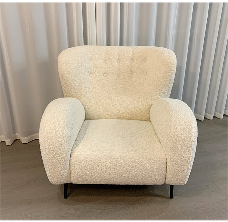 Tissu de laine blanche Vente chaude grande chaise moderne sur le canapé de taille haute