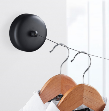 HONGDEC Stainless Steel Black Retractable Clothesline