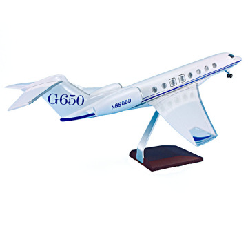 45 سم 1/75 مقياس Gulfstream G650 النموذج الأولي طائرة طائرة LED طائرة LED مع عجلات: نسخة متماثلة مفصلة