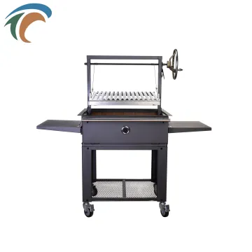 Portable Outdoor Camping Balcony Cast Iron Bbq Charcoal Grill Party Backyard Wedding Barbecue Charcoal Grill Side Table