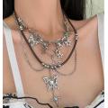 Chain tassel four pointed star niche clavicle chain